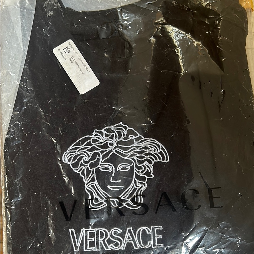 Versace Black Tee with Iconic Medusa Design